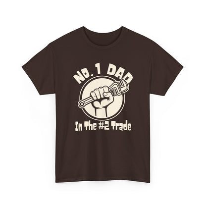 No. 1 Dad in the No. 2 Trade - White Graphic T-shirt