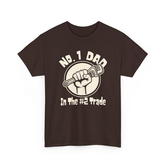 No. 1 Dad in the No. 2 Trade - White Graphic T-shirt