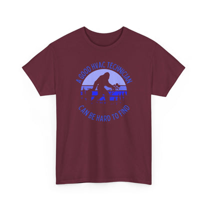 Maroon t-shirt with blue graphic and text on a white background