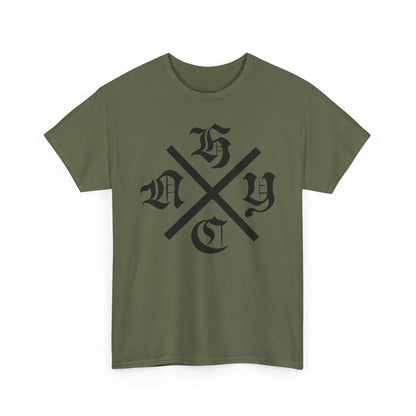 Green t-shirt with black NYHC logo on a white background