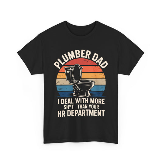Plumber Dad Heavy Cotton Tee, Funny Dad Shirt, Gift for Plumbers, Father's Day Tee, Humorous Work Shirt